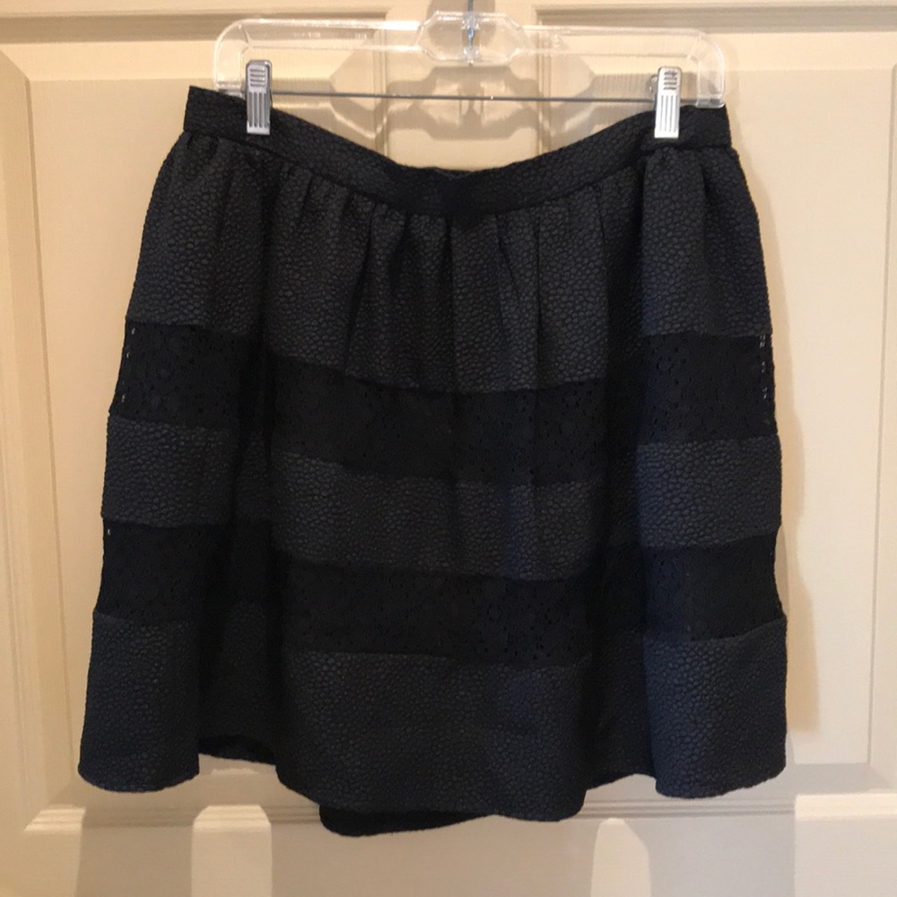 Black skater skirt w/black lace size L